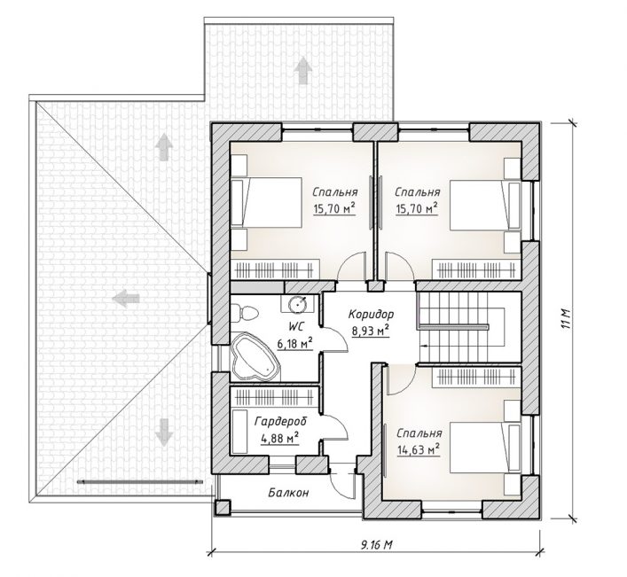 планировка квадратного дома