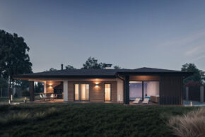 Интерьер парной в русской бане с полками из натурального дерева и каменной печью