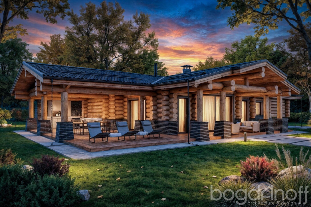 сруб ручной рубки бревно